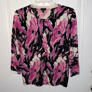 Talbots purple patterned cardigan size S